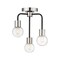 Z-Lite Neutra 3 Light Semi Flush Mount, Matte Black + Polished Nickel & Clear 621-3SF-MB-PN - alternate 3